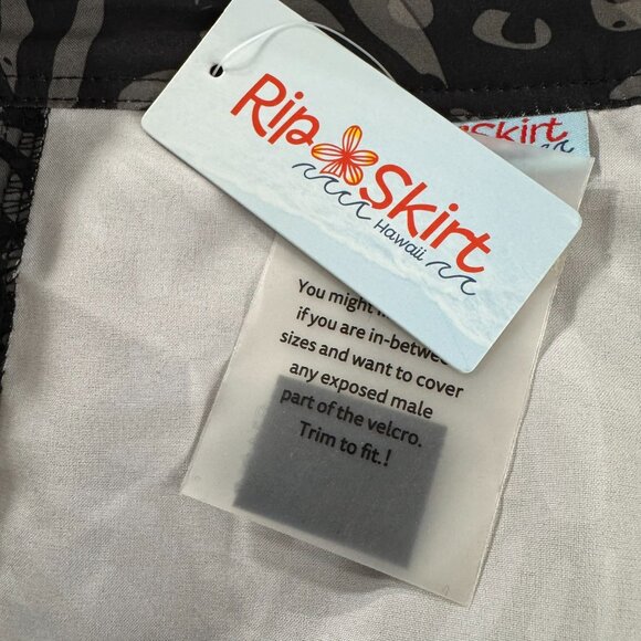 Ripskirt Hawaii Wrap Skirt Cover Up XL Shibori Butterfly Charcoal NWT SW-2079 - Picture 7 of 10